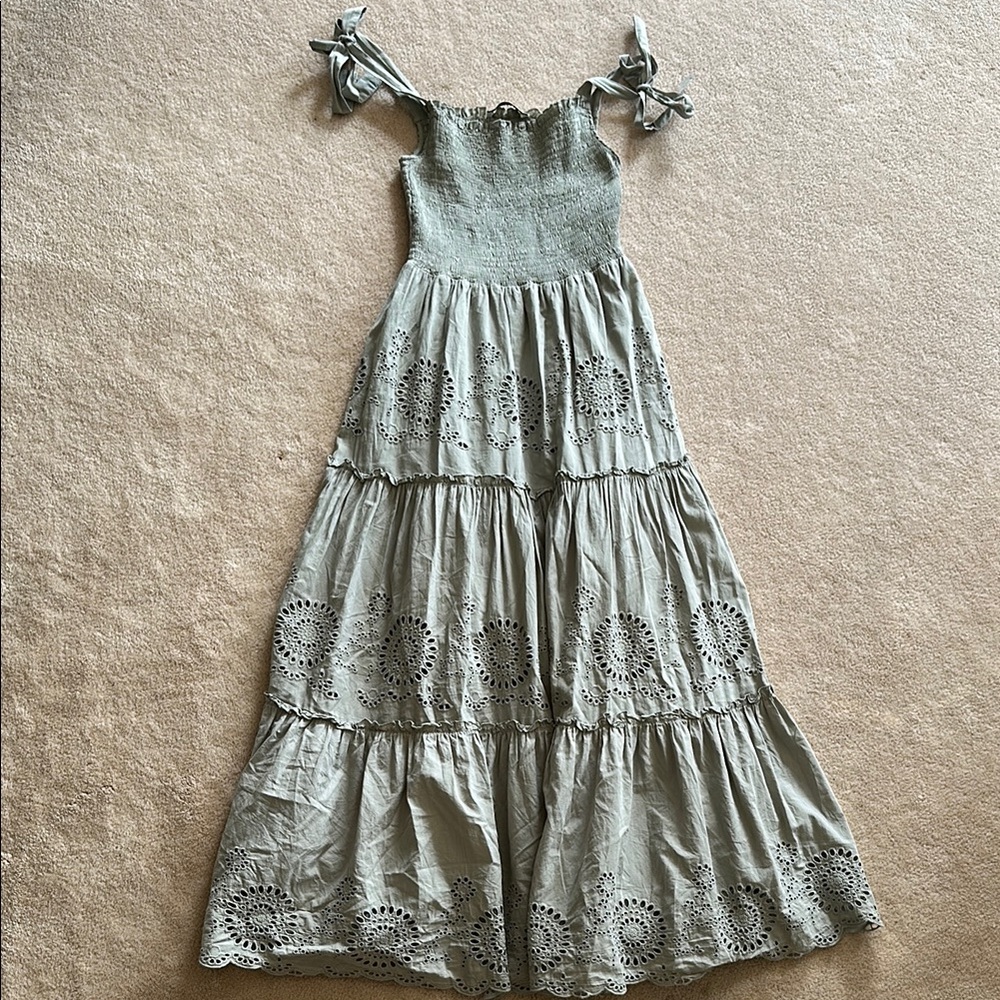 Zara green midi dress